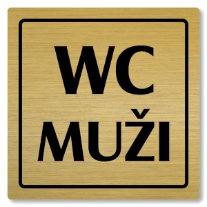 WC muži, 100x100mm, zlatá, Arizona